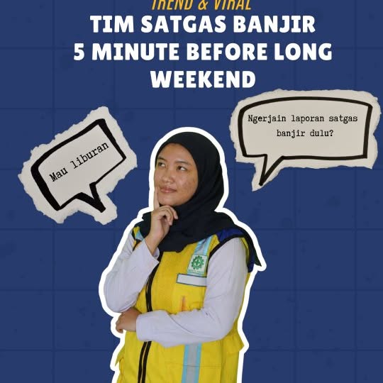 5 menit sebelum long weekend dimulai, kerjaan tiba-tiba numpuk. 

Apalagi kalau sudah ada kejadian banjir, mana bisa liburan dengan tenang? Tim Satgas Banjir pasti bakal lembur lagi nih. Semangat terus deh buat semuanya!!!! 💪🌧️

#SigapMembangunNegeriUntukRakyat
#MengelolaAirUntukNegeri
#produktifBerkualitas
@kementerianpu @pu_sda